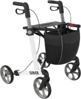 Server Lichtgewicht Rollator Wit - Zachte comfort banden