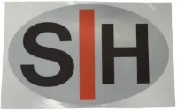 Sticker slechthorend wit/rood