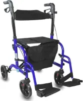 Topquality Mobiclinic, Wandelaar en Rolstoel Opvouwbare, 2 in 1, Picasso model, Europees Merk, Rollator met 4 Wielen, met Vergrendelbare Remmen, Looprek met Stoel en Rugleuning, Opvouwbare en Verstelb