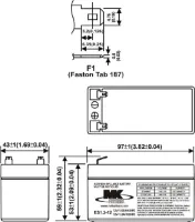 Universele accu MK AGM 12V-1,2Ah