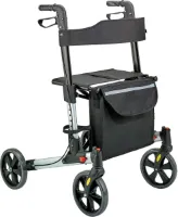 Weinberger Rollator lichtgewicht 7.3KG en opvouwbaar zilverkleurig geschikt voor binnen en buiten