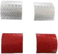 set stickers, retro-reflecterend wit en rood