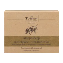 De Tuinen Aleppo Zeep pure olijfolie + 16% laurierolie (150 gr)