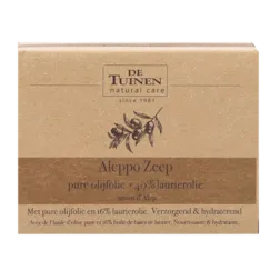 De Tuinen Aleppo Zeep pure olijfolie + 40% laurierolie (150 gr)