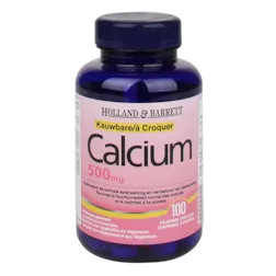 Holland & Barrett Calcium, 500mg (100 Kauwtabletten)