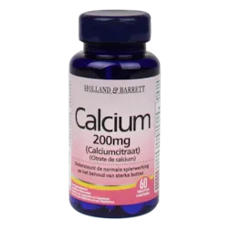 Holland & Barrett Calcium Citraat, 200mg (60 Tabletten)