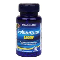 Holland & Barrett Foliumzuur, 800mcg (100 Tabletten)
