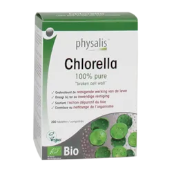 Physalis 100% Puur Chlorella Tabletten Bio (200 Tabletten)