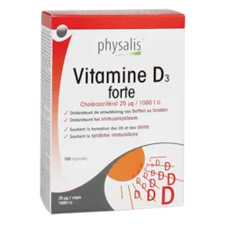 Physalis Vitamine D3 Forte, 25mcg (100 Capsules)