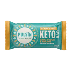 Pulsin Choc Fudge & Peanut Keto Bar (50 gram)
