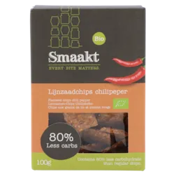 Smaakt Less Carb Lijnzaadchips Chilipeper Bio (vervanger Atkins)