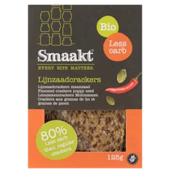 Smaakt Less Carb Lijnzaadcrackers Maanzaad Bio (vervanger Atkins)
