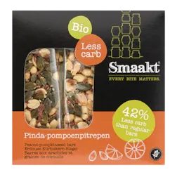 Smaakt Less Carb Pinda-Pompoenpitrepen Bio (vervanger Atkins)