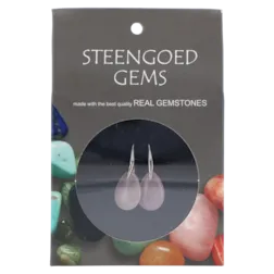 Steengoed Gemstone Oorbellen Rozekwarts