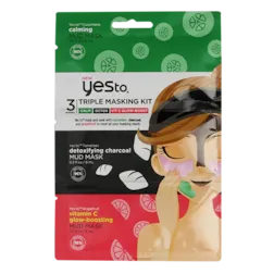 Yes To Triple Mask Charcoal Cucumber en Grapefruit