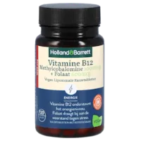 Holland & Barrett Vitamine B12 Methylcobalamine 1000mcg + Folaat Vegan Liposomale Kauwtabletten (120 kauwtabletten)