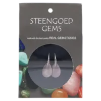 Steengoed Gemstone Oorbellen Rozekwarts